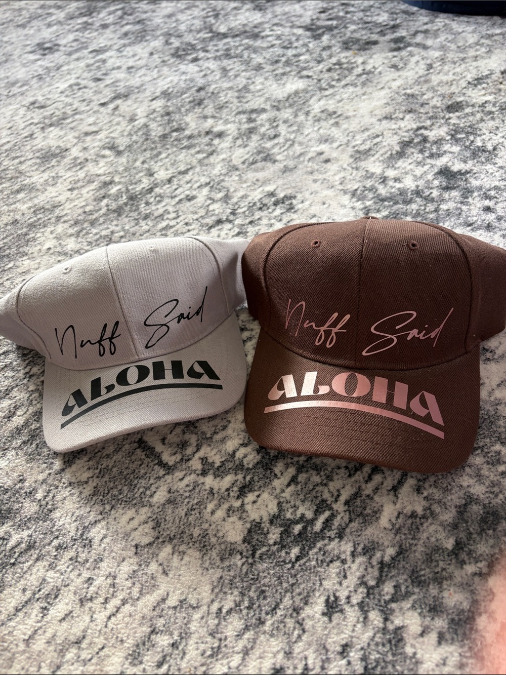 Nuff Said "Aloha" Baseball Caps - Taupe & Chocolate
